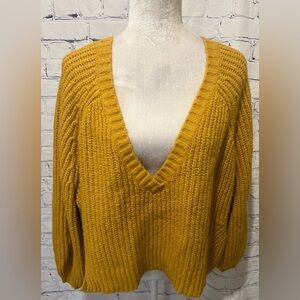 Savage x Fenty Fuzz Fit Knit V-Neck Sweater Honeycomb Yellow size 2X